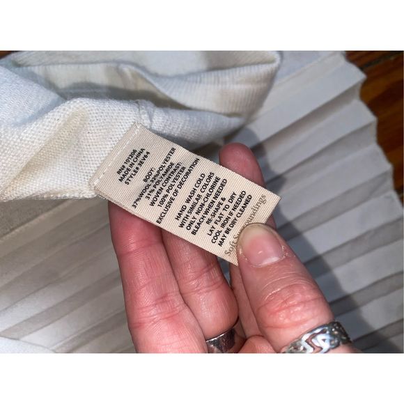 SOFT SURROUNDINGS Pleated Ecru Ivory Reserva Sweater Tunic, Size Medium, MP $90 - Picture 7 of 11